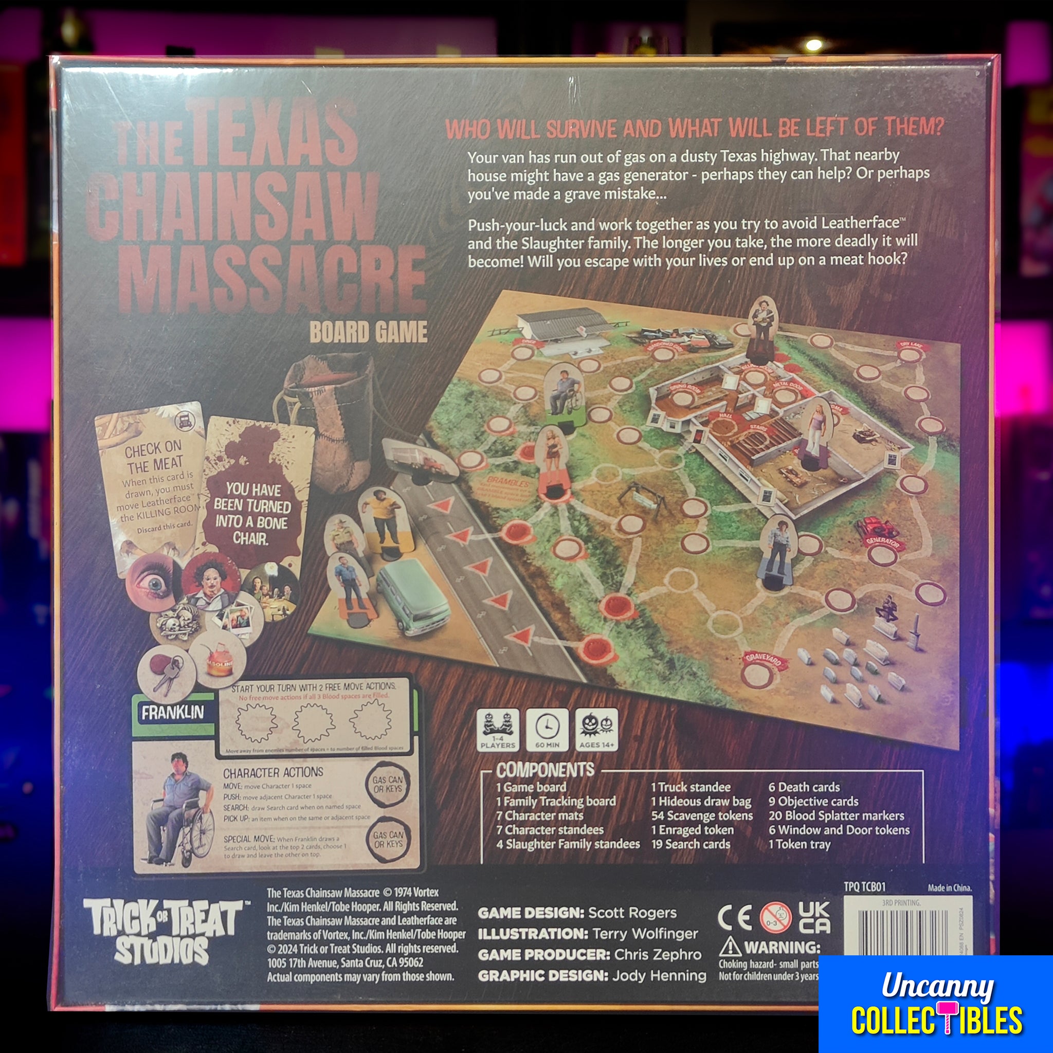 Texas Chainsaw Massacre Board Game Trick Or Treat Studios – Texas Chainsaw Massacre, Trick or Treat Studios, -, 2024, brand new collector item, Uncanny Collectibles Dublin Ireland