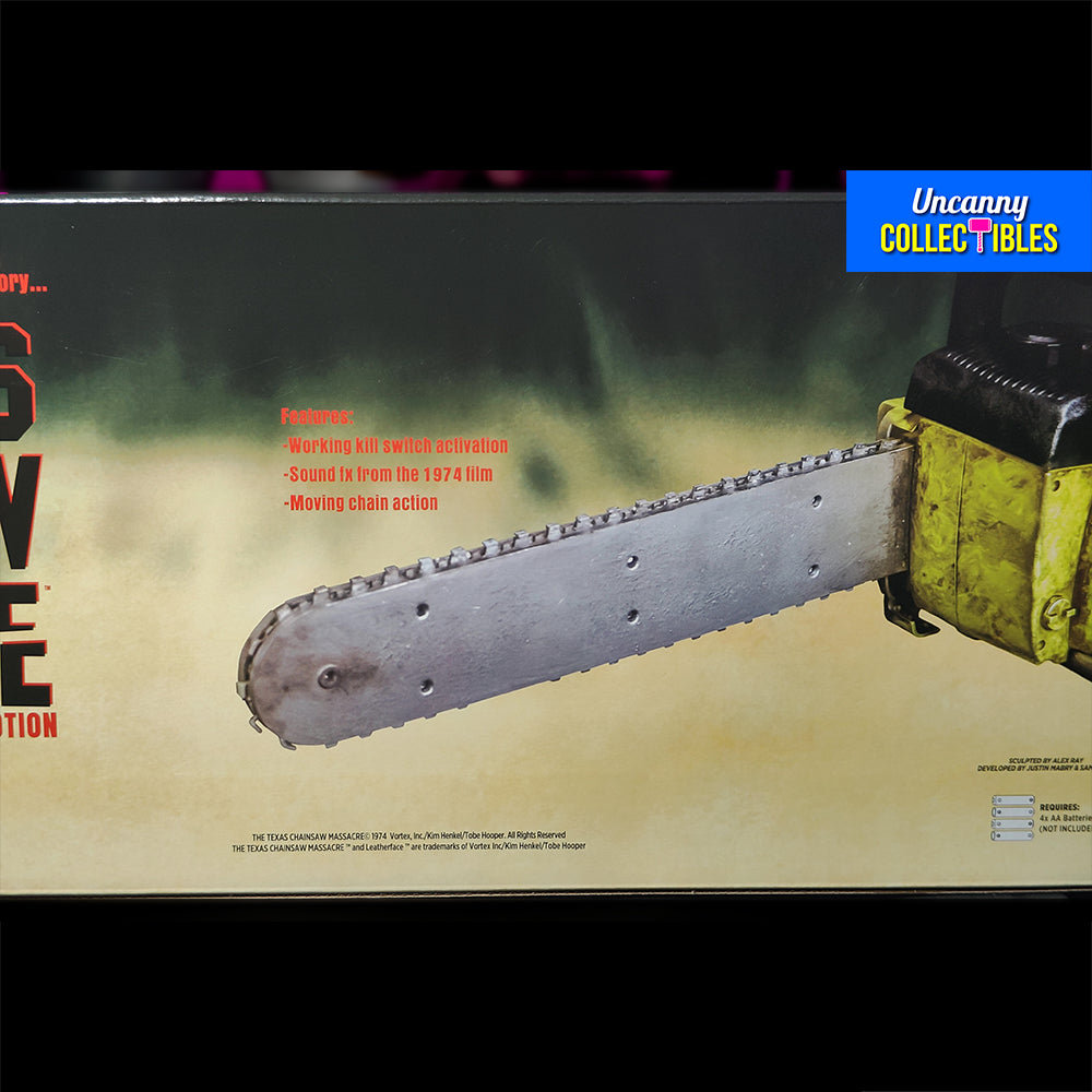 Texas Chainsaw Massacre 1:1 Chainsaw Prop With Sound By Trick or Treat Studios – Texas Chainsaw Massacre, Trick or Treat Studios, 76 cm, 2024, brand new collector item, Uncanny Collectibles Dublin Ireland