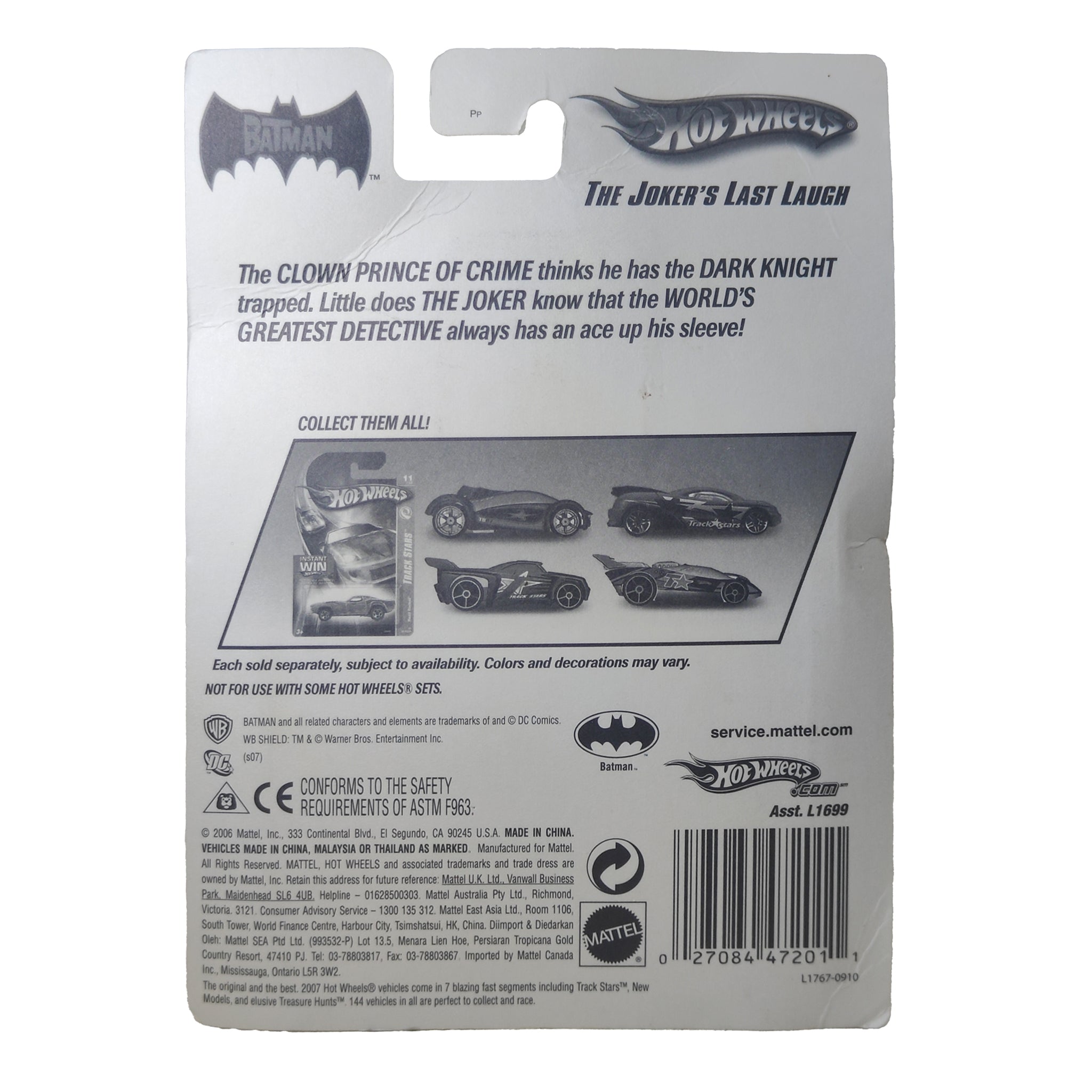 The Batman Joker's Last Laugh Hot Wheels 2 Car Set and Figure 2006