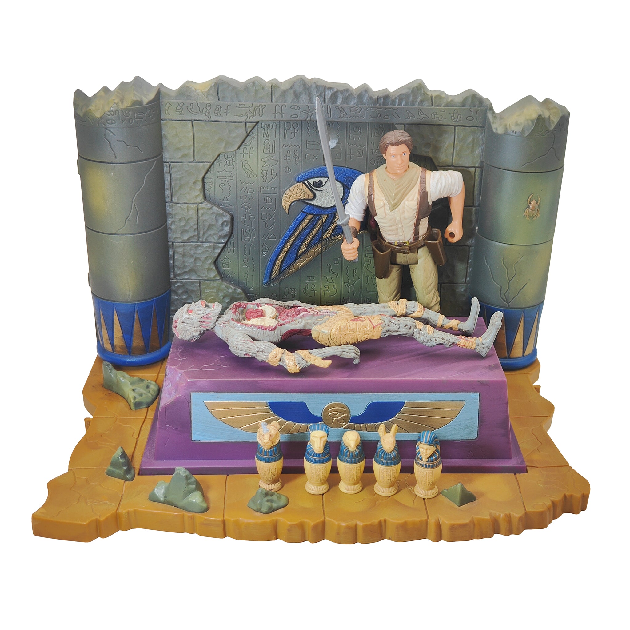 The Mummy The Chamber Electronic Re-Animation Playset Toy Island 1998 – Movie Icons & Heroes, Vintage Brands, 15 cm, 1998, pre-owned collector piece, Uncanny Collectibles Dublin Ireland