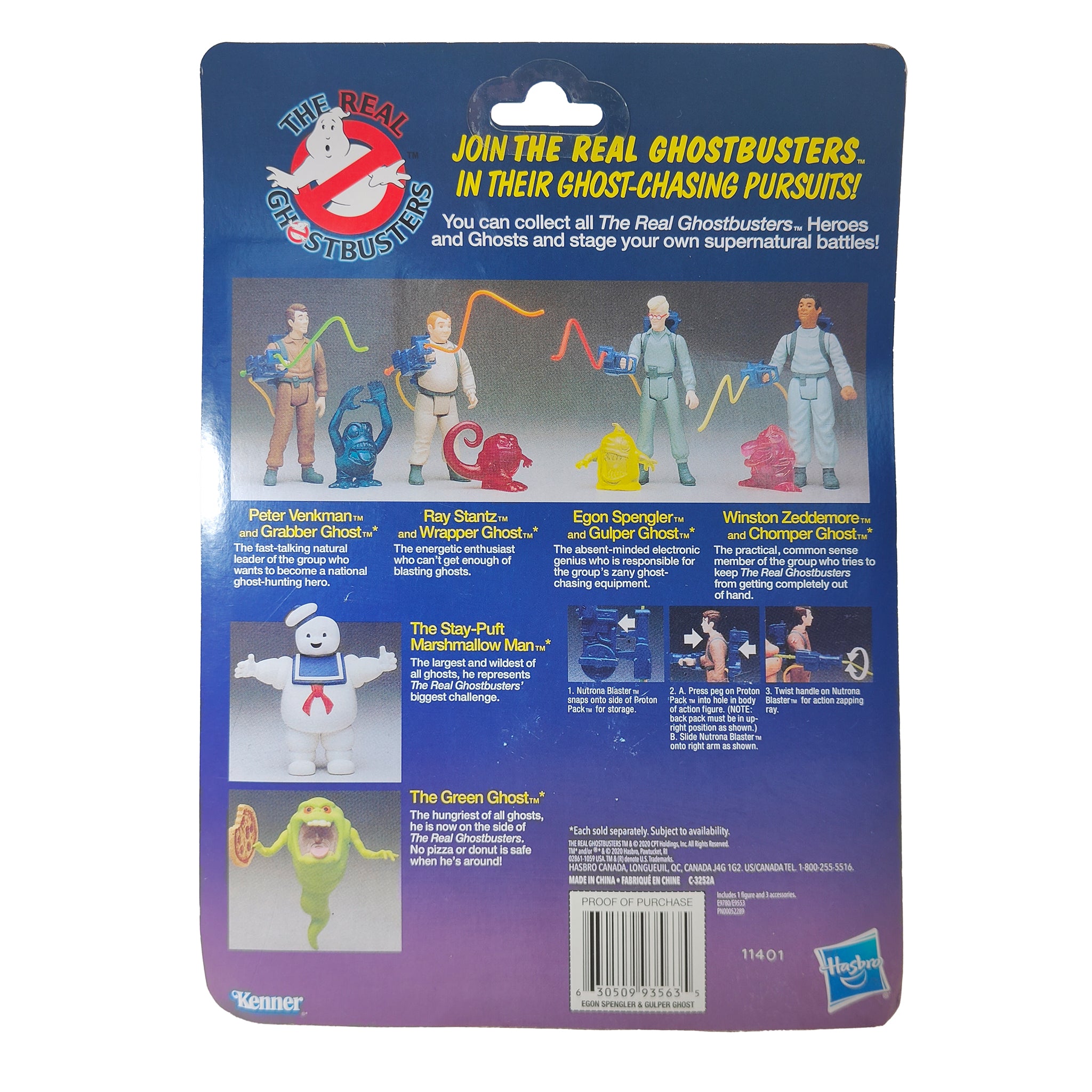 The Real Ghostbusters Egon Spengler and Gulper Ghost Action Figure 2020 15cm – Ghostbusters, Hasbro, 15 cm, 2020, pre-owned collector piece, Uncanny Collectibles Dublin Ireland