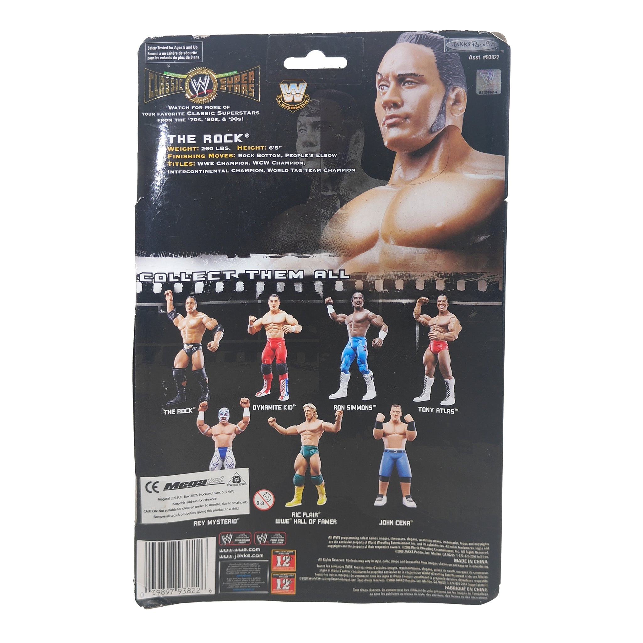 The Rock WWE Classic Superstars Series 20 Jakks Pacific Action Figure 2008 18cm – WWE, JAKKS Pacific, 18 cm, 2008, pre-owned collector piece, Uncanny Collectibles Dublin Ireland