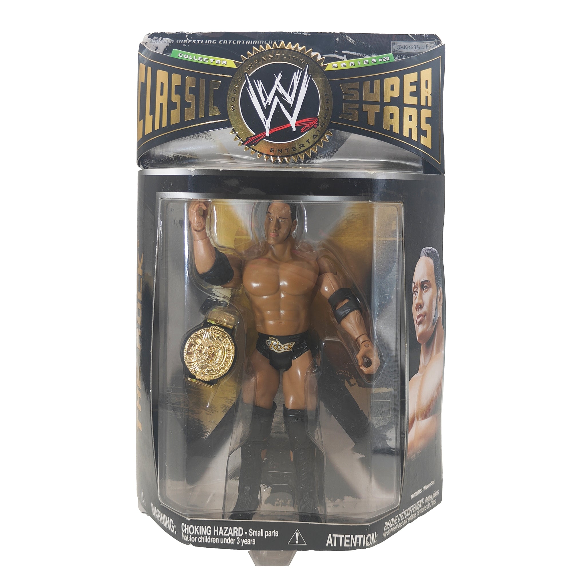 The Rock WWE Classic Superstars Series 20 Jakks Pacific Action Figure 2008 18cm – WWE, JAKKS Pacific, 18 cm, 2008, pre-owned collector piece, Uncanny Collectibles Dublin Ireland