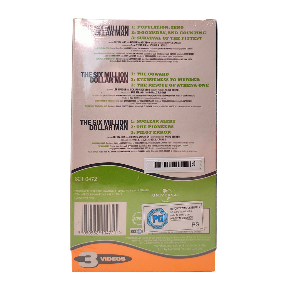 The Six Million Dollar Man 9 Episode 3 Video VHS Box Set 2003 – Six Million Dollar Man, Vintage Brands, -, 2003, pre-owned collector piece, Uncanny Collectibles Dublin Ireland
