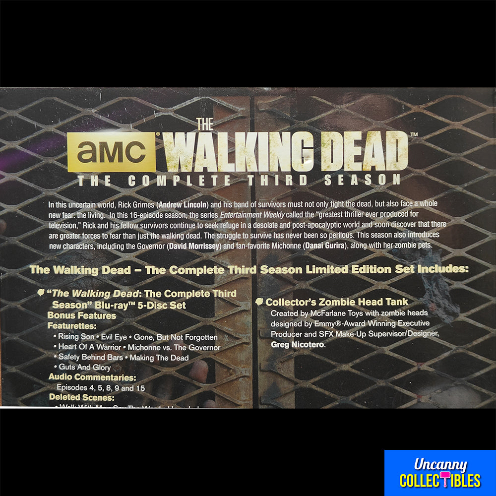 The Walking Dead Complete Season 3 Set With Zombie Head Fishtank Limited Edition Box Set AMC 2013 – The Walking Dead, Vintage Brands, -, 2013, pre-owned collector piece, Uncanny Collectibles Dublin Ireland