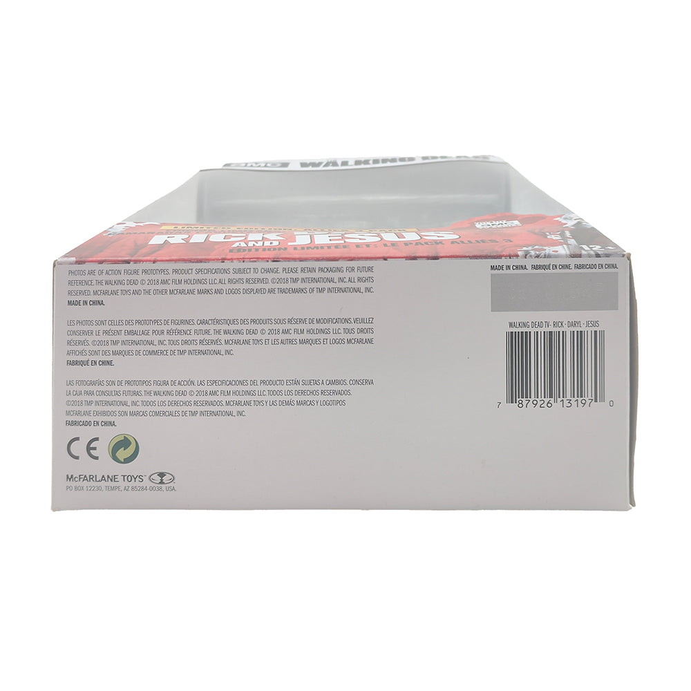 The Walking Dead Limited Edition Allies 3-Pack Rick Daryl Jesus McFarlane Toys 12 cm Action Figures 2018 – The Walking Dead, McFarlane Toys, 12 cm, 2018, pre-owned collector piece, Uncanny Collectibles Dublin Ireland