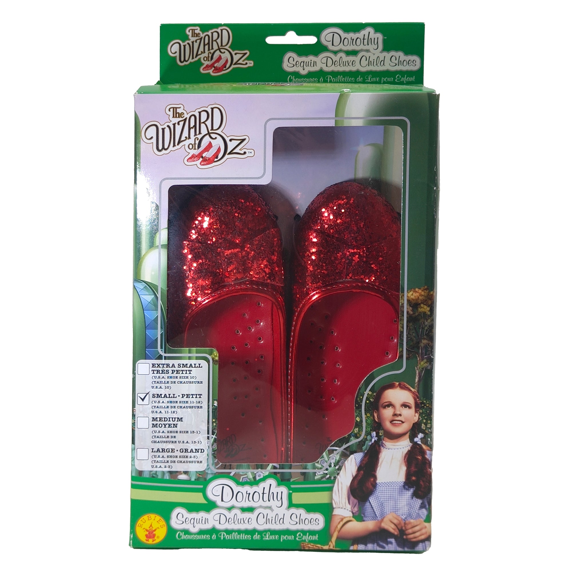 The Wizard Of Oz Dorothy Sequin Deluxe Child Shoes Size Small Rubies 2013