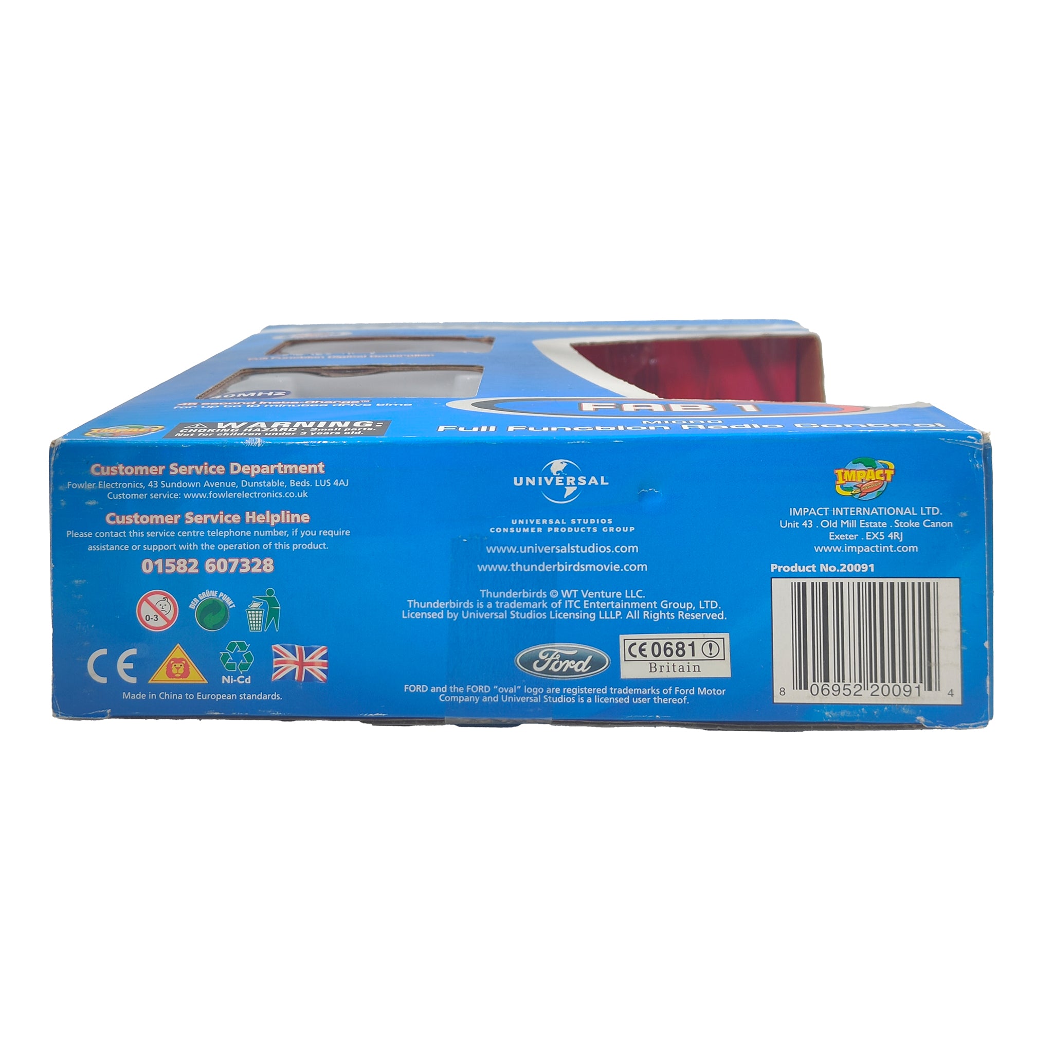 Thunderbirds 40MHz Micro Full Function Radio Control FAB 1 Vehicle By Impact Toys 1999 - Untested – Thunderbirds, Vintage Brands, 12 cm, 1999, pre-owned collector piece, Uncanny Collectibles Dublin Ireland