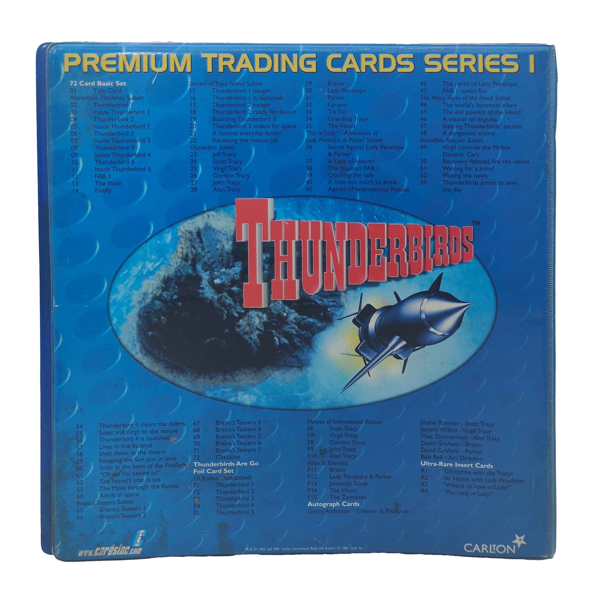 Thunderbirds Premium Trading Cards Binder & 114 Cards 2001 CardsInc