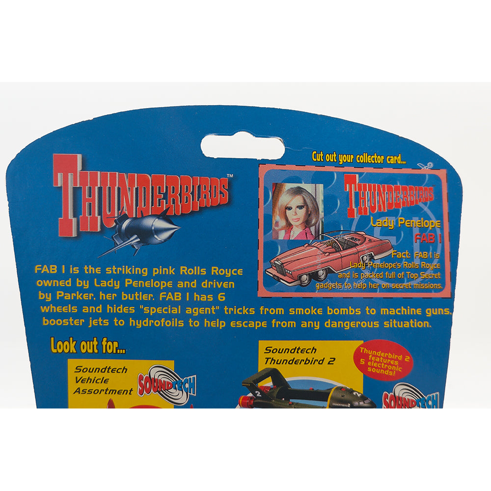 Thunderbirds Soundtech FAB 1 Lady Penelopes Rolls Royce Car With Sounds 1999 Vivid Gerry Anderson – Thunderbirds, Vivid Imaginations, 9.5 cm, 1999, pre-owned collector piece, Uncanny Collectibles Dublin Ireland