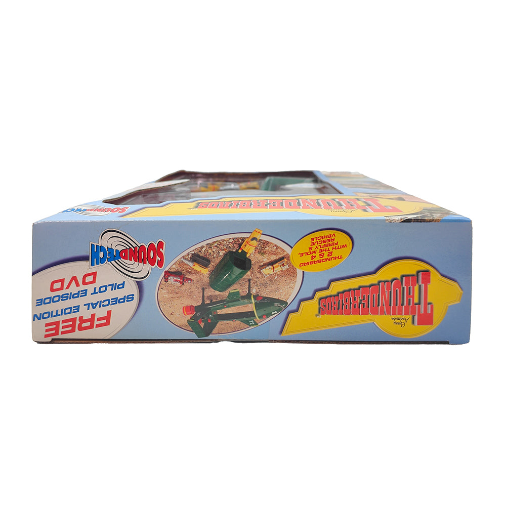 Thunderbirds Soundtech Thunderbird 2 And 4 With Mole Firely And Rescue Vehicle Vivid Imaginations 2004 – Thunderbirds, Vivid Imaginations, 14 cm, 2004, pre-owned collector piece, Uncanny Collectibles Dublin Ireland