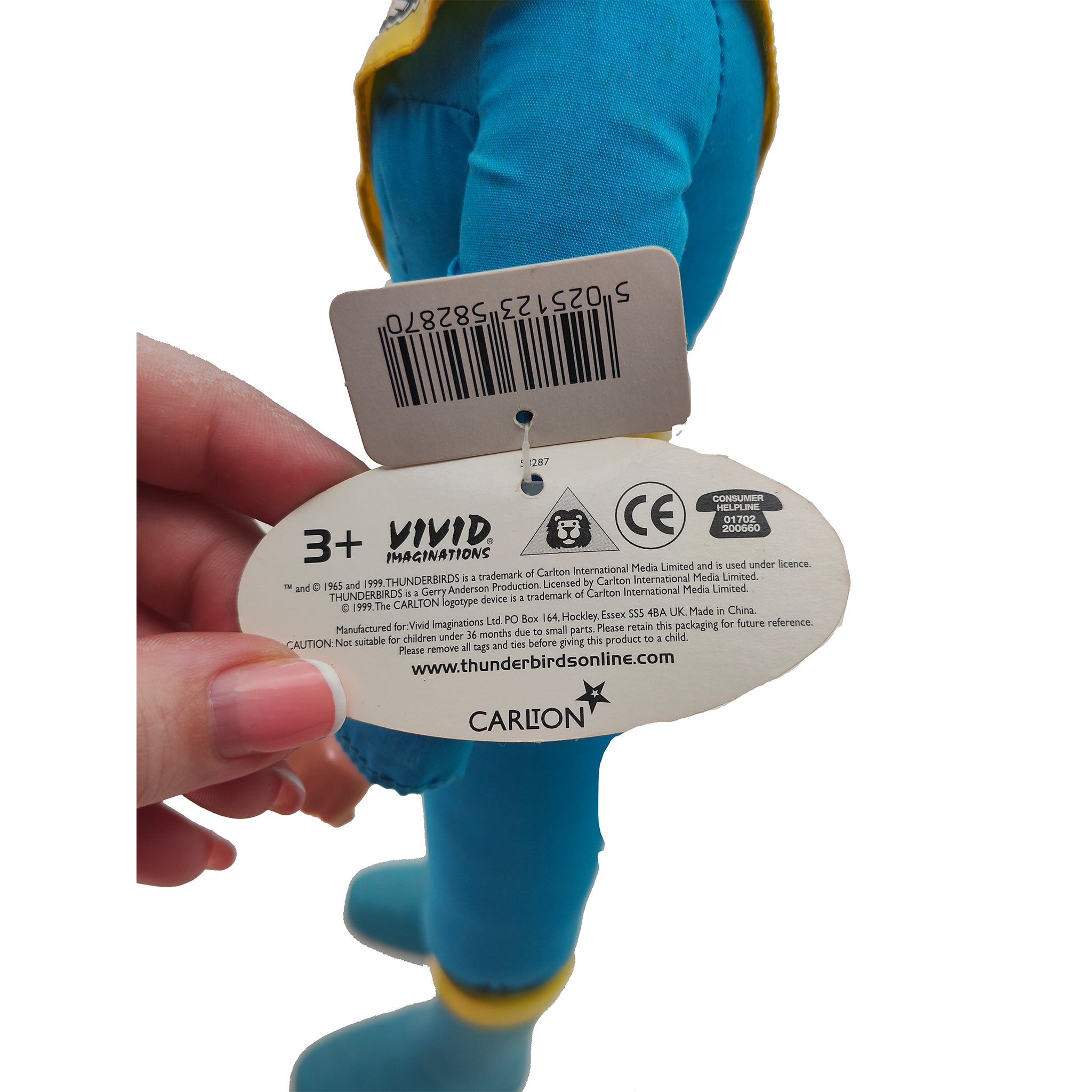 Thunderbirds Virgil Tracy Plush Figure Vivid Imaginations 1999 40 cm – Thunderbirds, Vivid Imaginations, 40 cm, 1999, pre-owned collector piece, Uncanny Collectibles Dublin Ireland