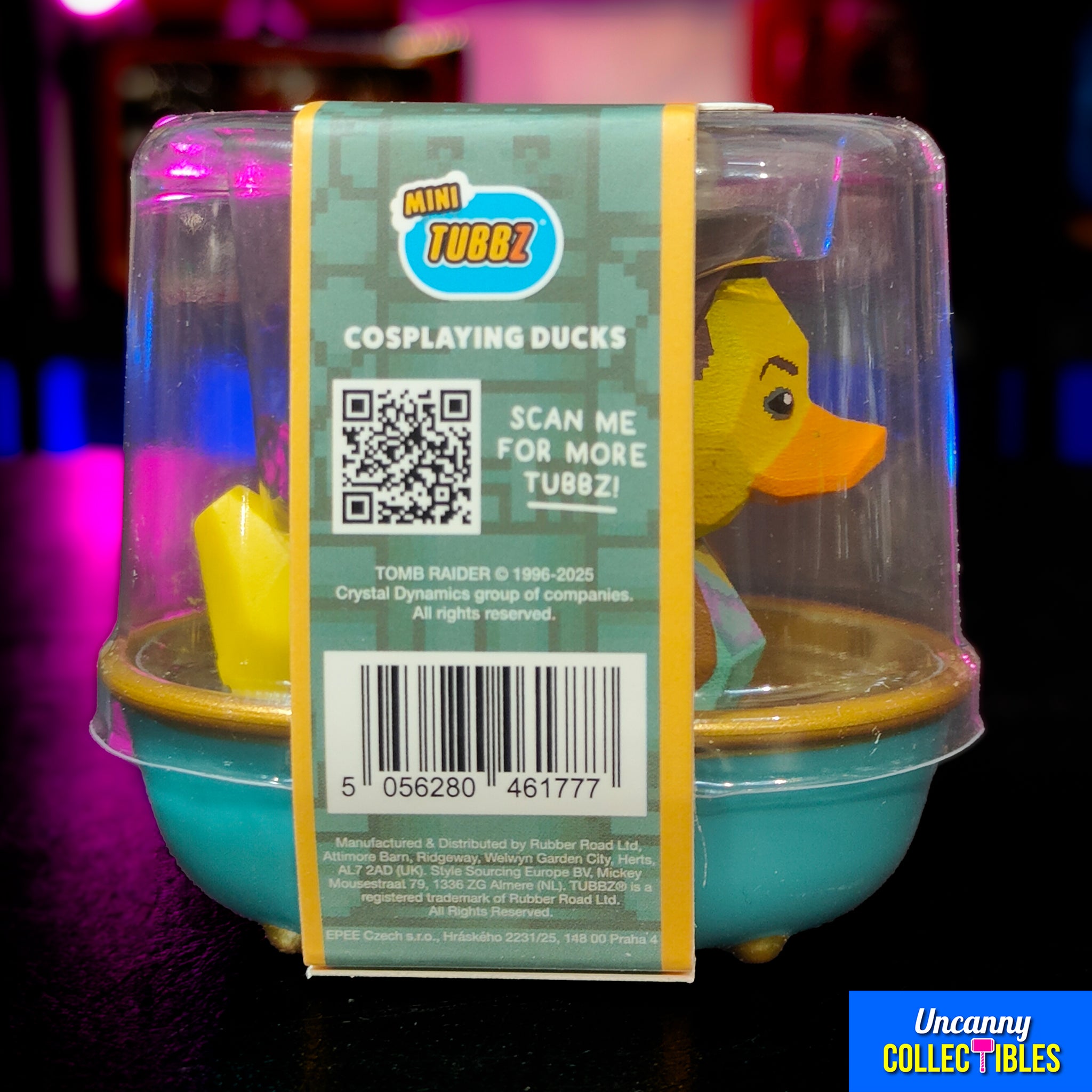 Tomb Raider Lara Croft  Mini Tubbz Cosplaying Duck Collectible 5cm – Video Game Characters, Numskull, 5 cm, brand new collector item, Uncanny Collectibles Dublin Ireland