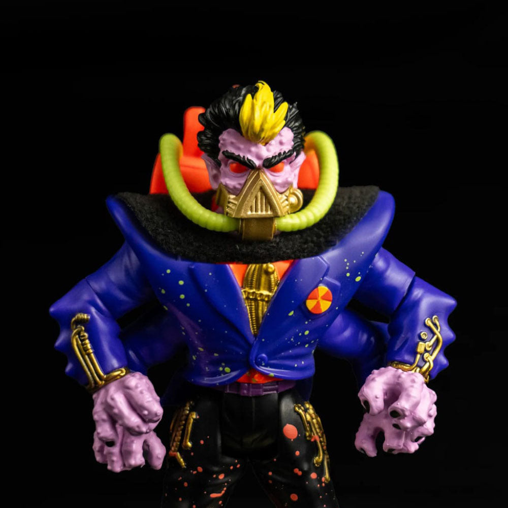 Toxic Crusaders Dr Killemoff action figure by Trick or Treat Studios, 13cm tall, with removable disguise and Smogulan alien face reveal