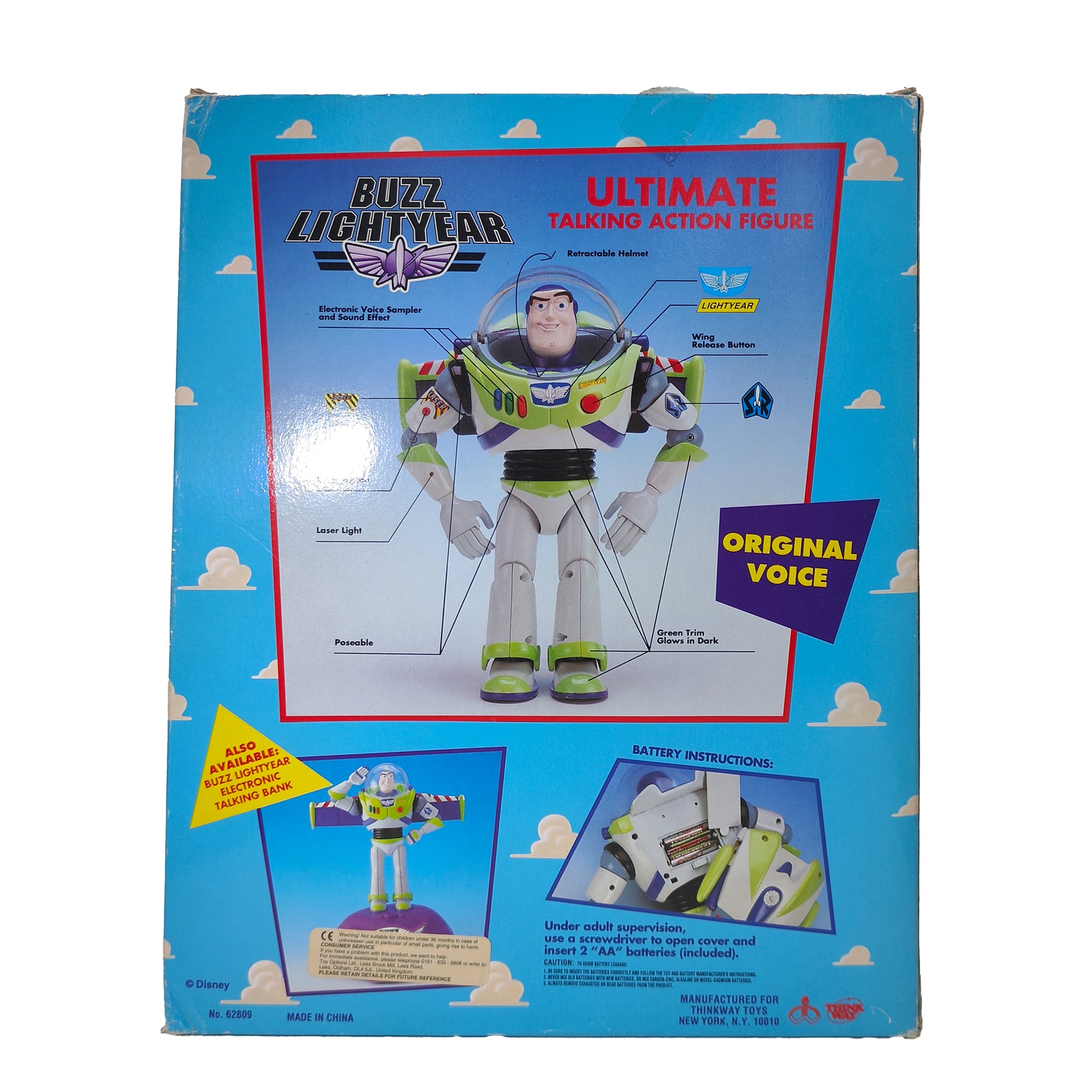 Toy Story Buzz Lightyear Ultimate Talking Thinkway Toys Action Figure 1995 30cm