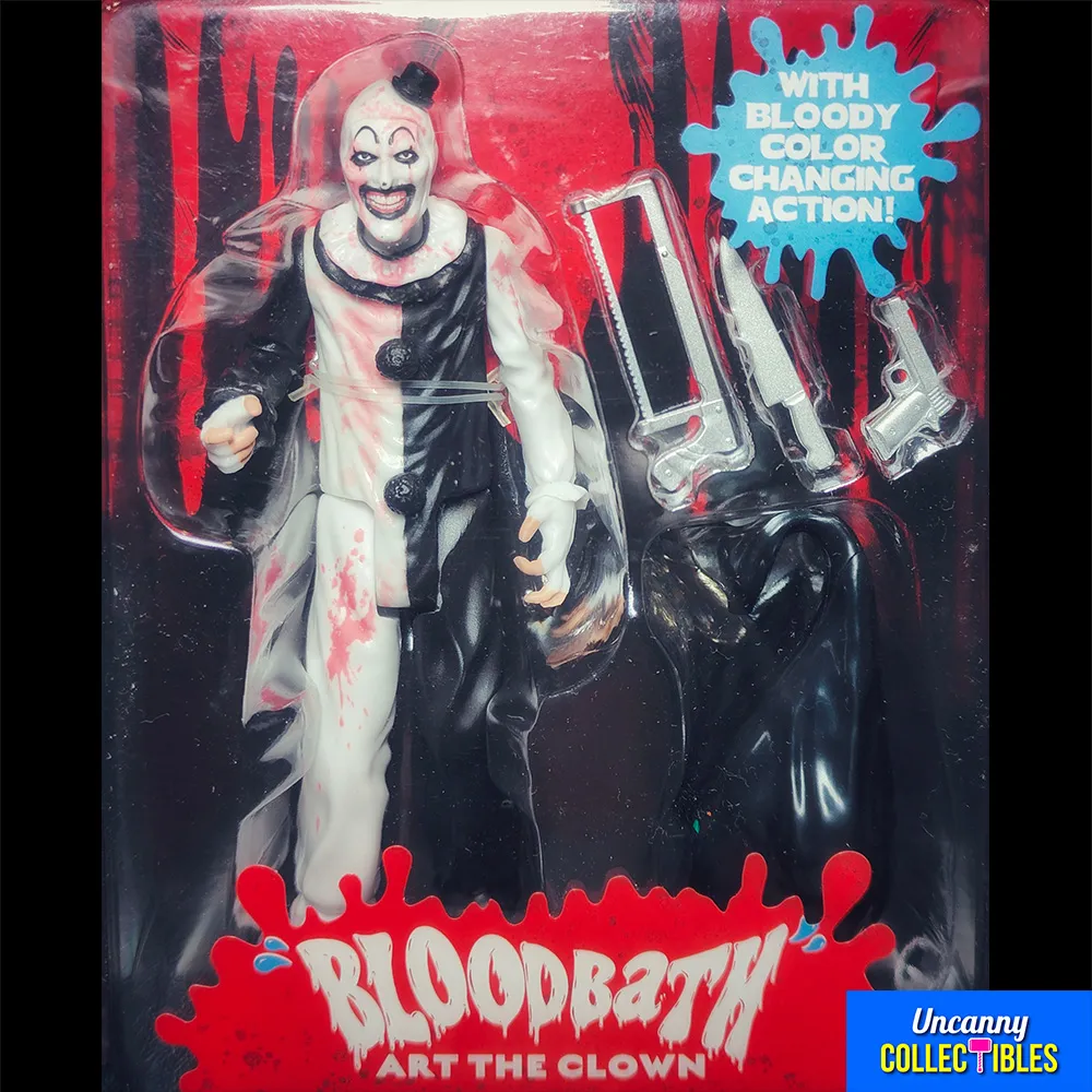 Terrifier Blood Bath Art The Clown Trick Or Treat Studios 13 cm Action Figure – Terrifier, Trick or Treat Studios, 13 cm, 2024, brand new collector item, Uncanny Collectibles Dublin Ireland