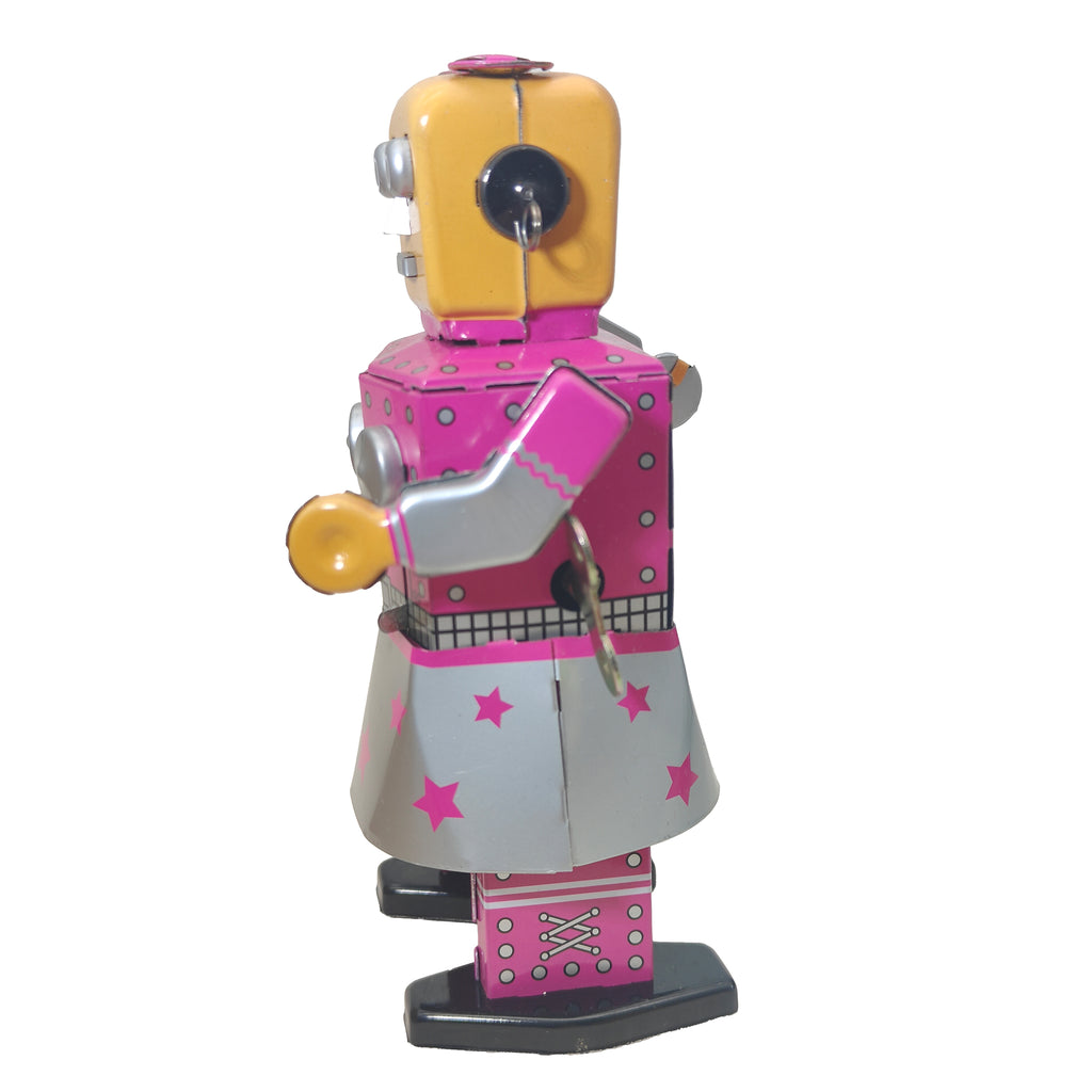Venus Female Wind-Up Tin Robot Collector's Edition Pink 2011 14cm – Movie Icons & Heroes, Vintage Brands, 14 cm, 2011, pre-owned collector piece, Uncanny Collectibles Dublin Ireland