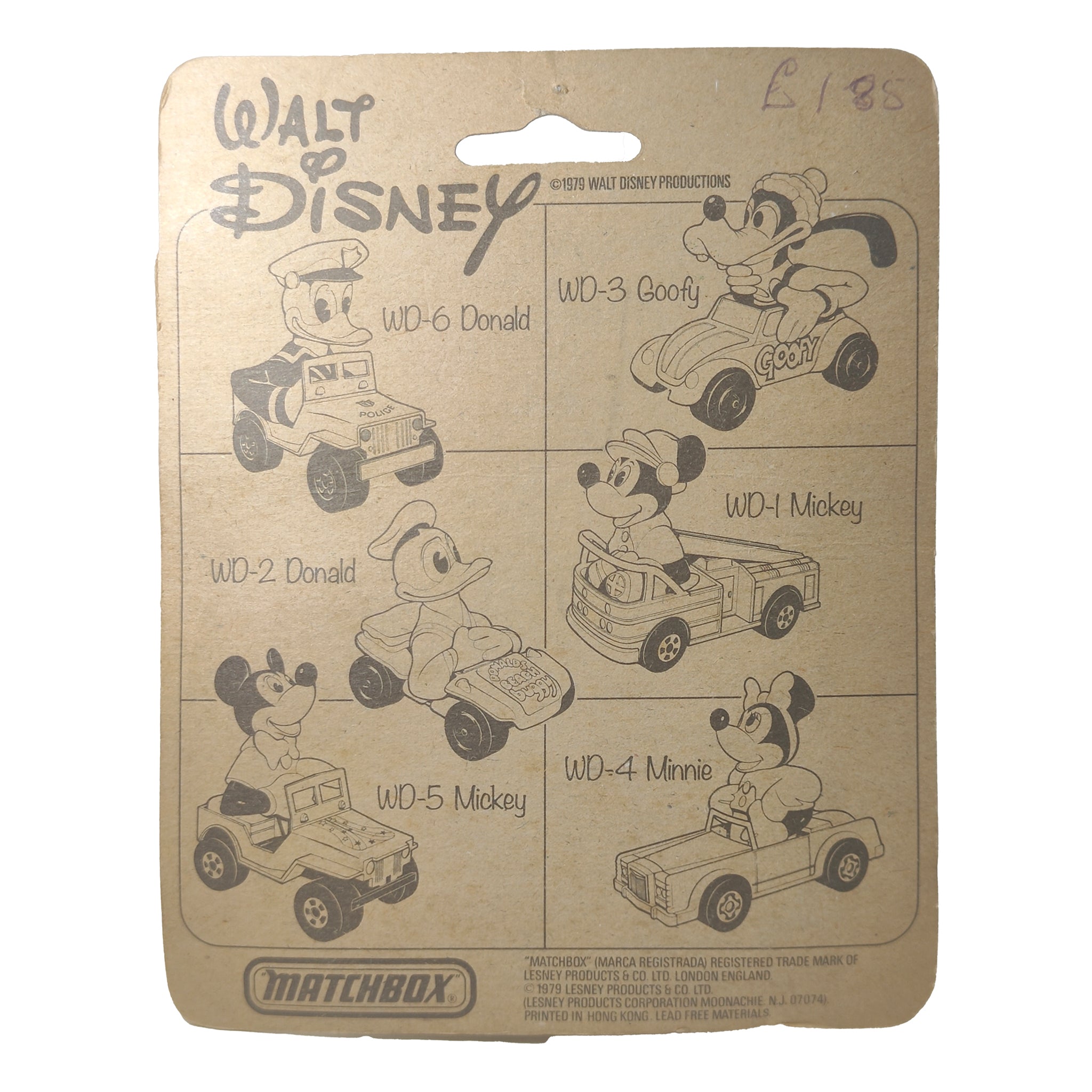 Walt Disney Bundle Of 4 Donald Duck Goofy Jiminy Cricket Matchbox 1979 Diecast Cars – Movie Icons & Heroes, Matchbox, 7 cm, 1979, pre-owned collector piece, Uncanny Collectibles Dublin Ireland