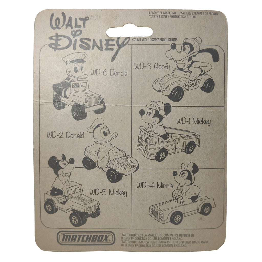 Walt Disney Bundle Of 4 Donald Duck Goofy Jiminy Cricket Matchbox 1979 Diecast Cars – Movie Icons & Heroes, Matchbox, 7 cm, 1979, pre-owned collector piece, Uncanny Collectibles Dublin Ireland