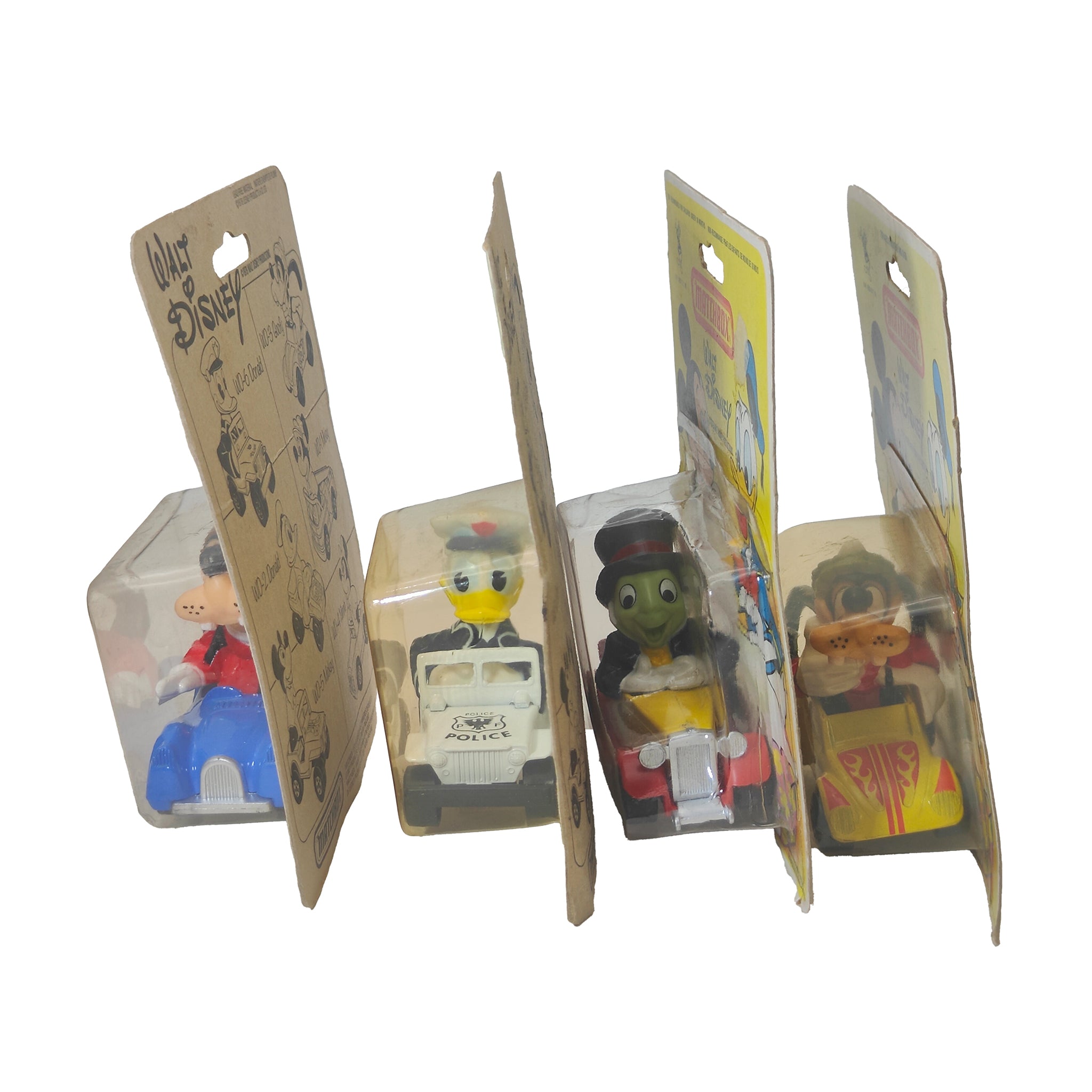 Walt Disney Bundle Of 4 Donald Duck Goofy Jiminy Cricket Matchbox 1979 Diecast Cars – Movie Icons & Heroes, Matchbox, 7 cm, 1979, pre-owned collector piece, Uncanny Collectibles Dublin Ireland