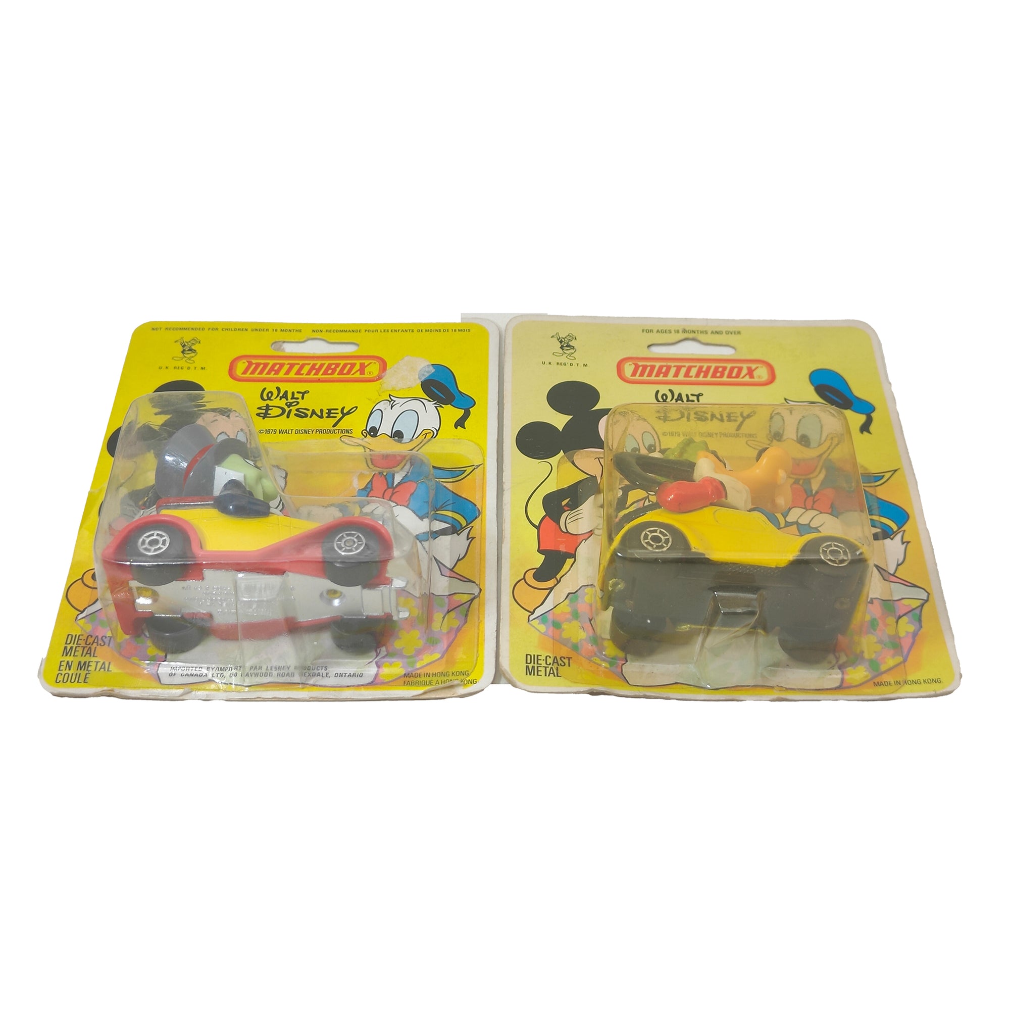Walt Disney Bundle Of 4 Donald Duck Goofy Jiminy Cricket Matchbox 1979 Diecast Cars