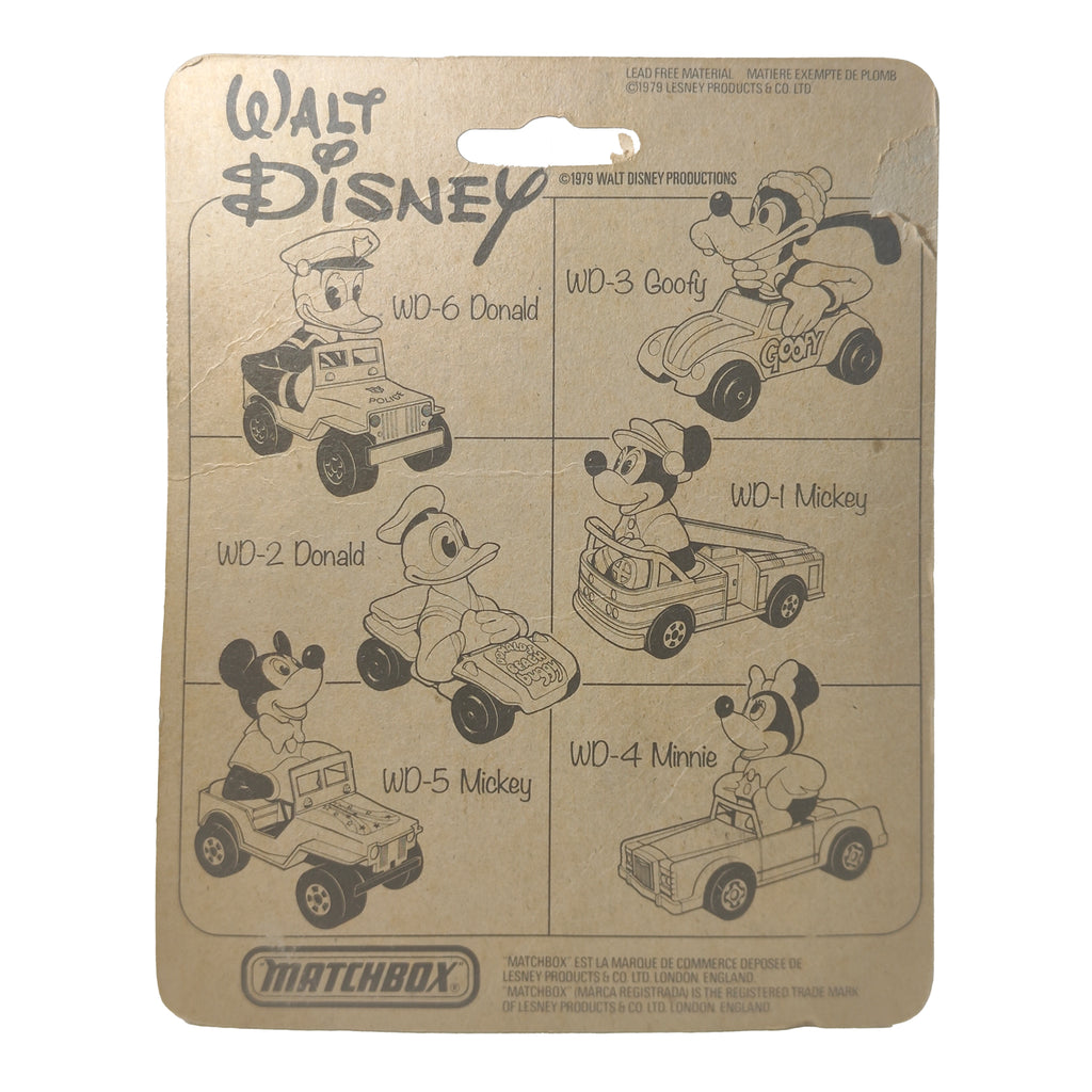 Walt Disney Bundle Of 4 Donald Duck Goofy Jiminy Cricket Matchbox 1979 Diecast Cars – Movie Icons & Heroes, Matchbox, 7 cm, 1979, pre-owned collector piece, Uncanny Collectibles Dublin Ireland