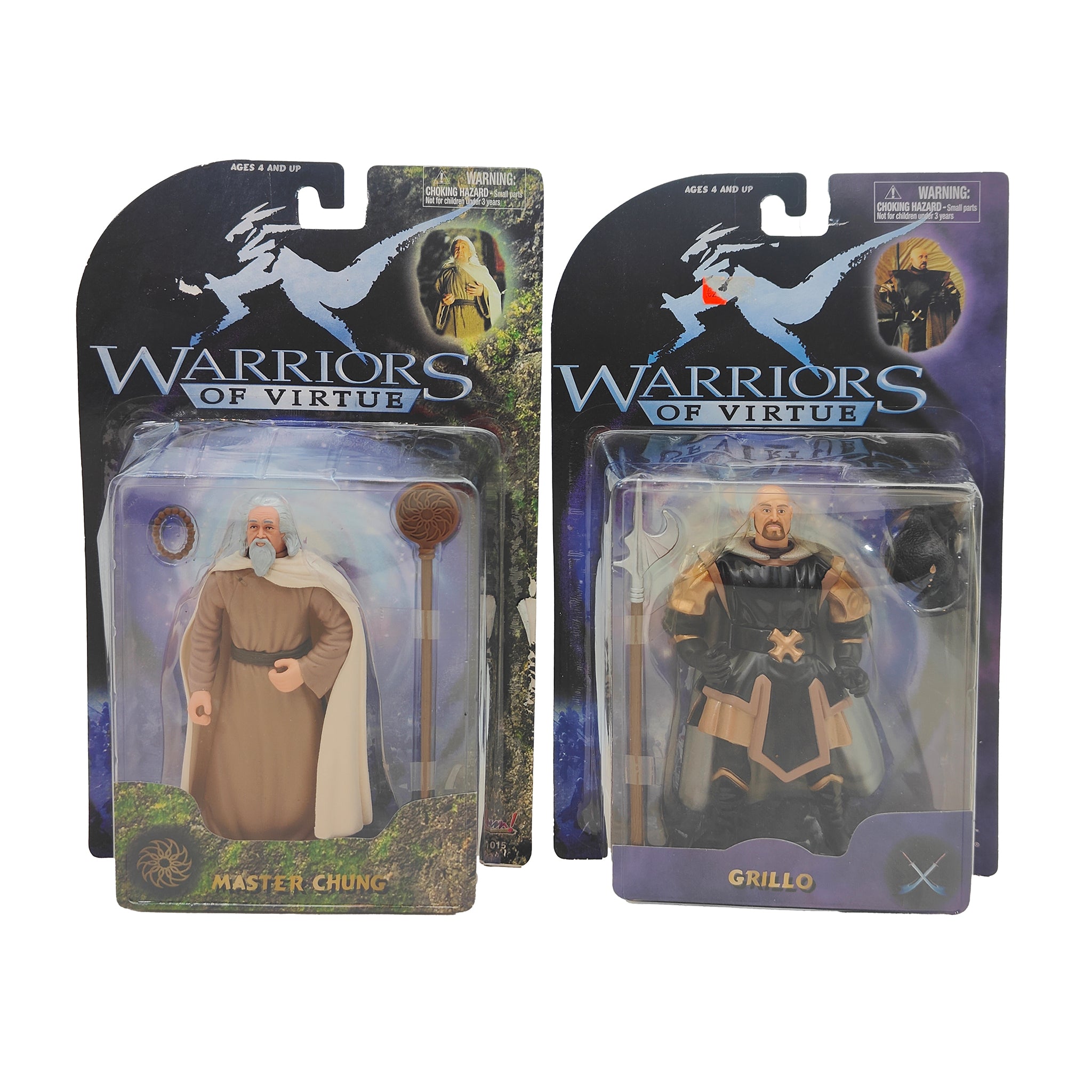 Warriors of Virtue Master Chung and General Grillo Action Figures Bundle 1997 – TV Icons & Heroes, Vintage Brands, 9.5 cm, 1997, pre-owned collector piece, Uncanny Collectibles Dublin Ireland