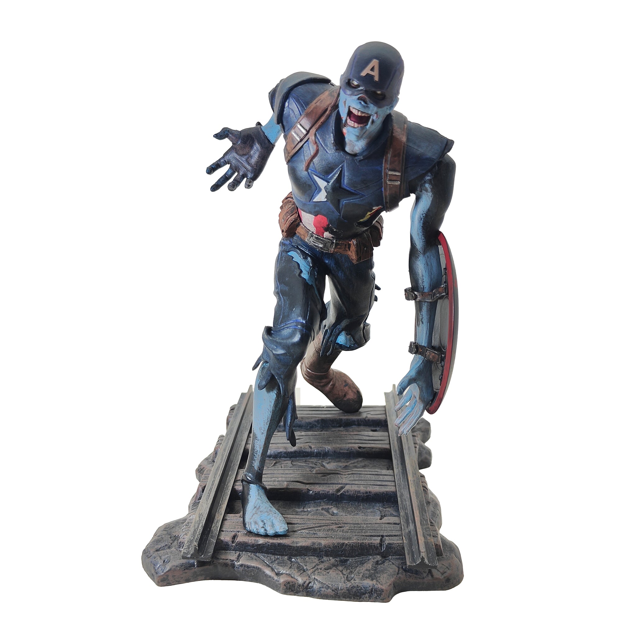 What If Zombie Captain America Diamond Select Gallery Diorama Statue 2022 23cm – Avengers, Diamond Select Toys, 23 cm, 2022, pre-owned collector piece, Uncanny Collectibles Dublin Ireland
