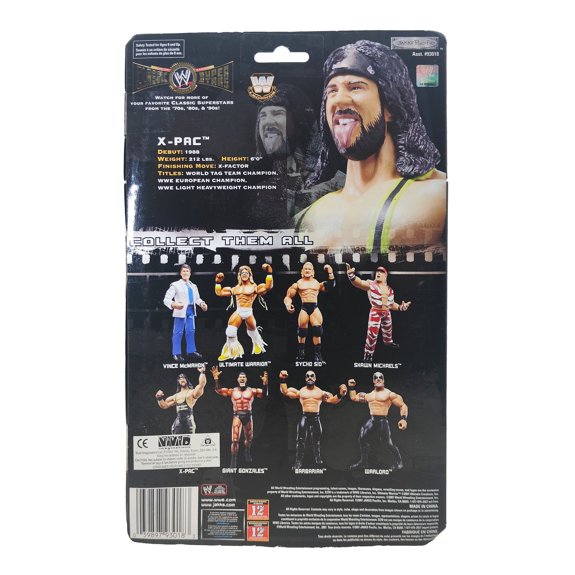 X-Pac WWE Classic Superstars Series 16 Jakks Pacific Action Figure 2007 18cm